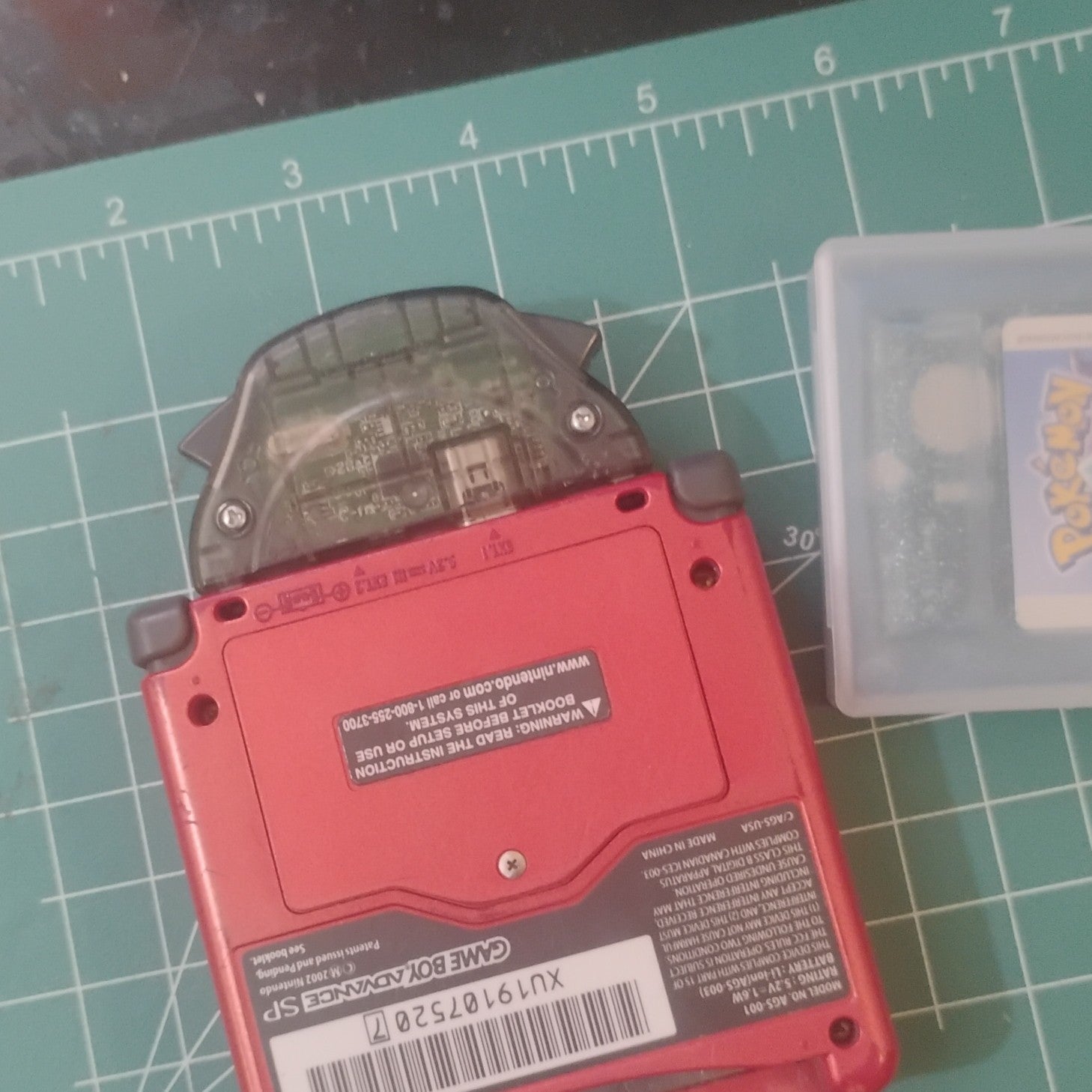 Nintendo GBA SP Fire Red AGS-001 Bundle Wireless Link Adapter/Link Cable/Charger