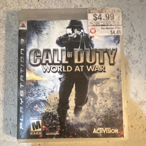 Call of Duty: World at War Sony PlayStation 3 PS3 Game w/ Case M Rated