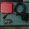 Nintendo GBA SP Fire Red AGS-001 Bundle Wireless Link Adapter/Link Cable/Charger