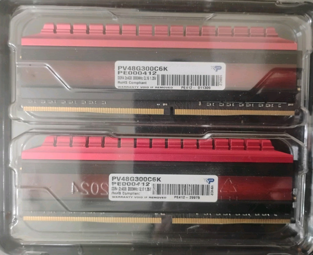 Patriot Viper (2x4GB) DDR4-3000 PC4-24000 DIMM Non-ECC PV48G300C6K  In Package