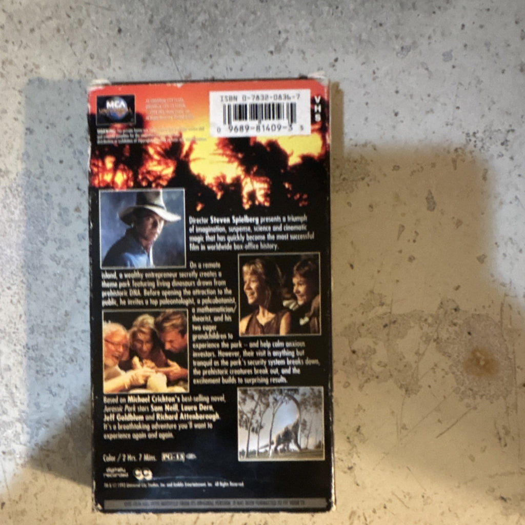 MCA Universal Jurassic Park (1993) VHS NTSC PG-13 Full Screen Steven Spielberg